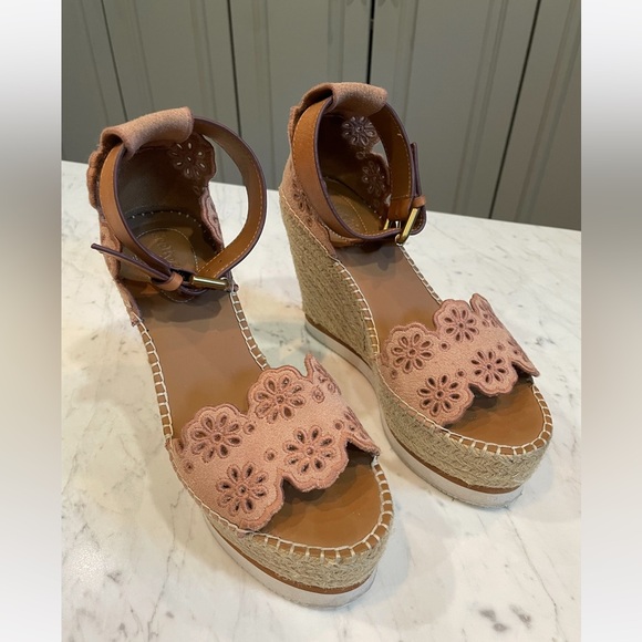 See by Chloé | Glyn Wedge Espadrille in Cipria Size 7 - Picture 2 of 7